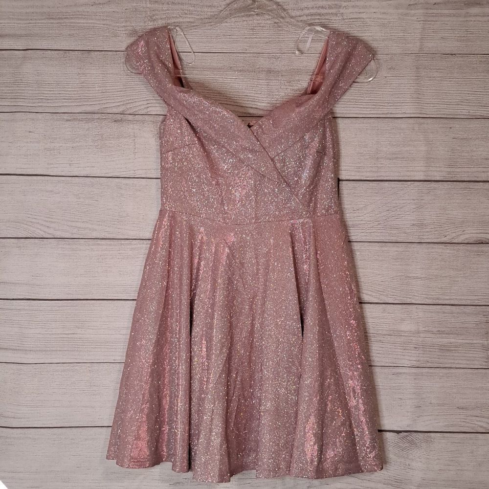 Blush Lulus‎ Glitter Party Dress (B13)